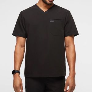 Jaanuu Mens Two Pocket Scrub Top Black